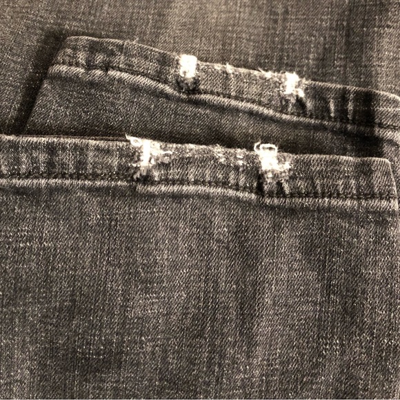 Lightly distressed black gray wash low rise jeans western punk cowgirl rodeo - Picture 3 of 5